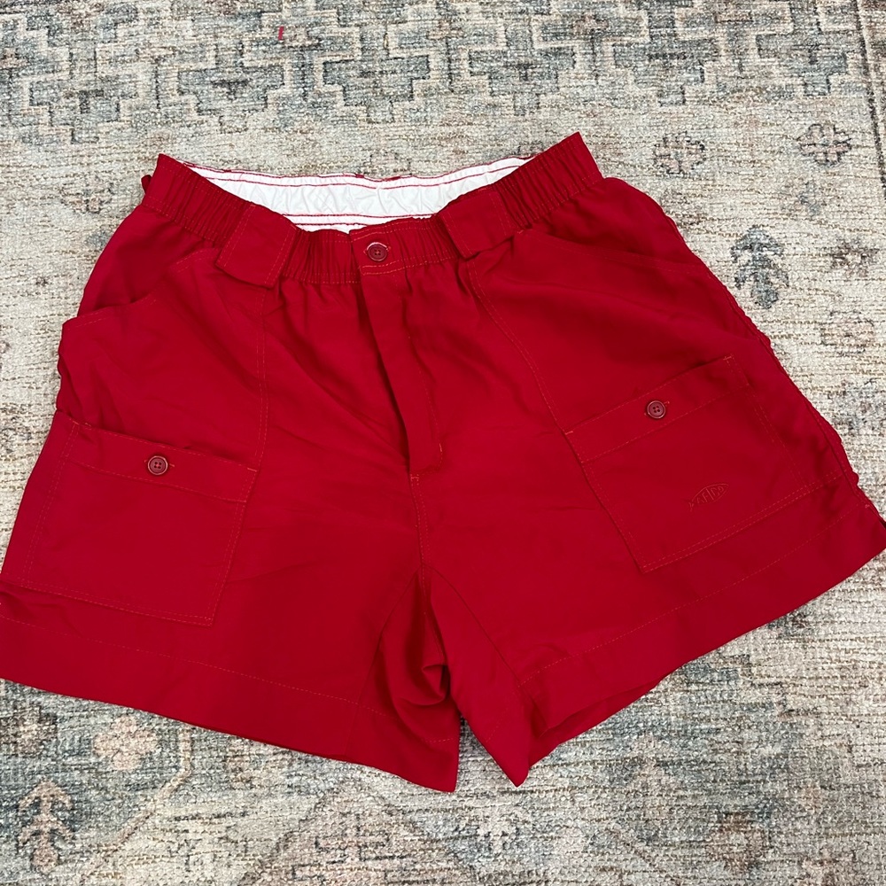 Men’s Aftco Original Fishing Short in Red size 36